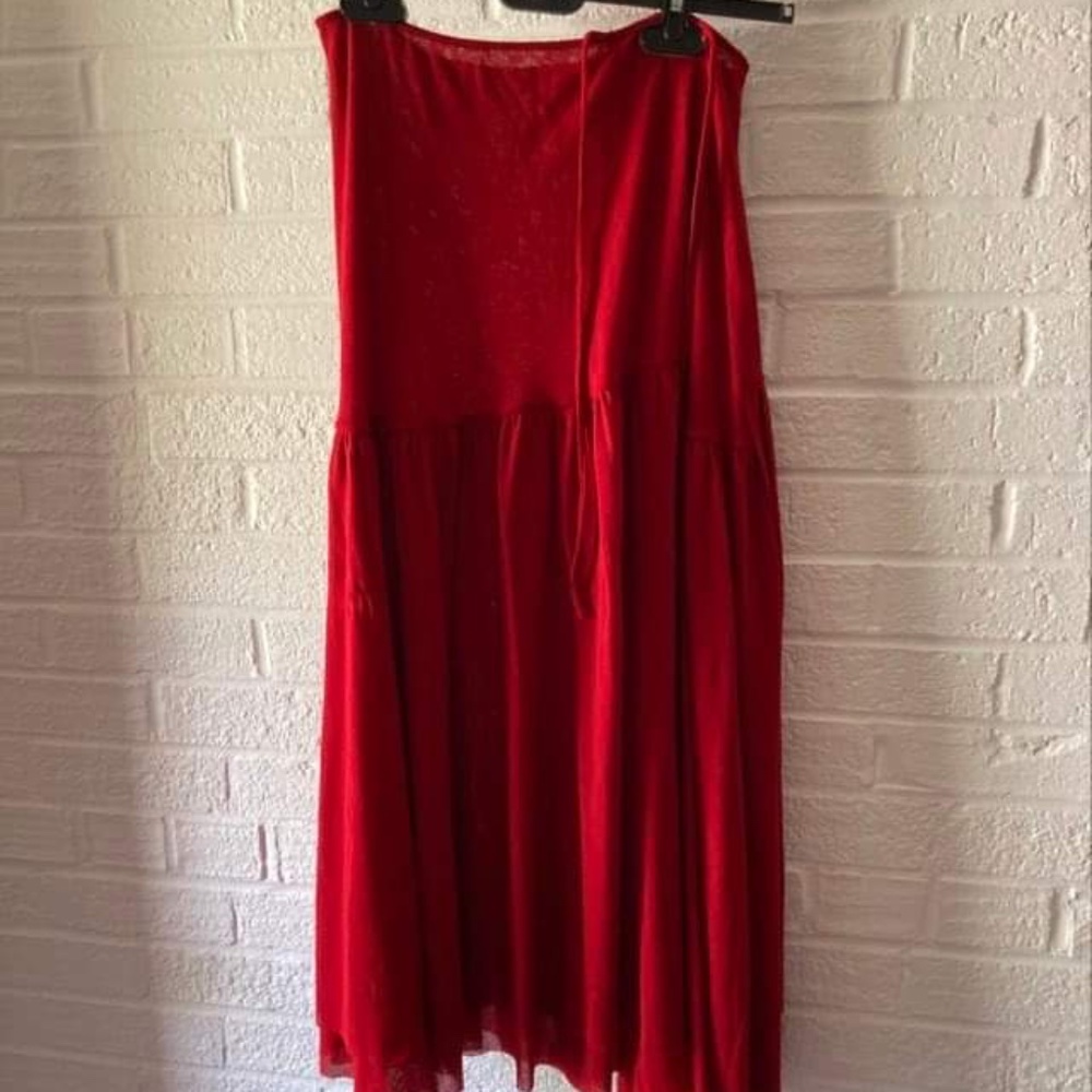 FUZZI  Wrap Red Maxi Skirt Size S